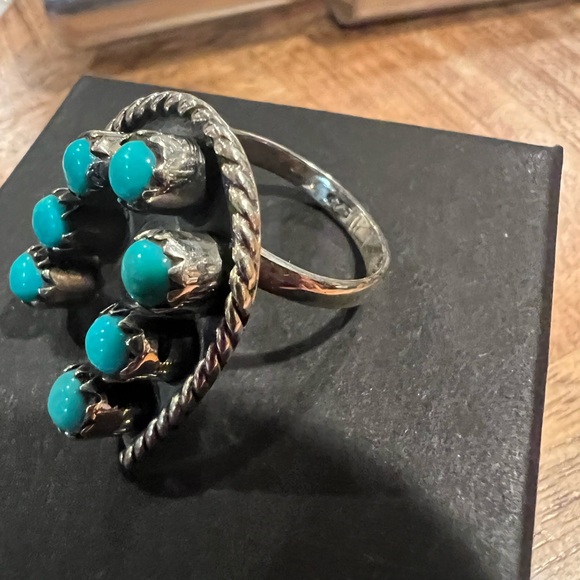 Natural turquoise horseshoe ring - Picture 4 of 5